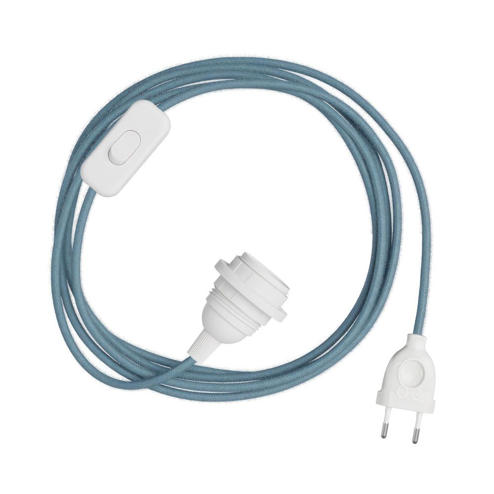 Bild von Creative Cables Snakebis E27 Lampshade-cable Set With Lamp Holder. Colored Fabric Cable And 2-pin Plug 1.8 M Durchsichtig