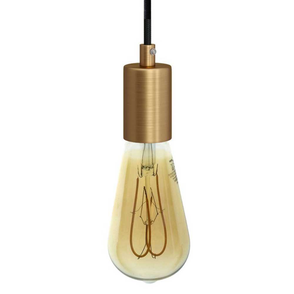Bild von Creative Cables Textile And Metal 1.2 M Hanging Lamp With Light Bulb Golden