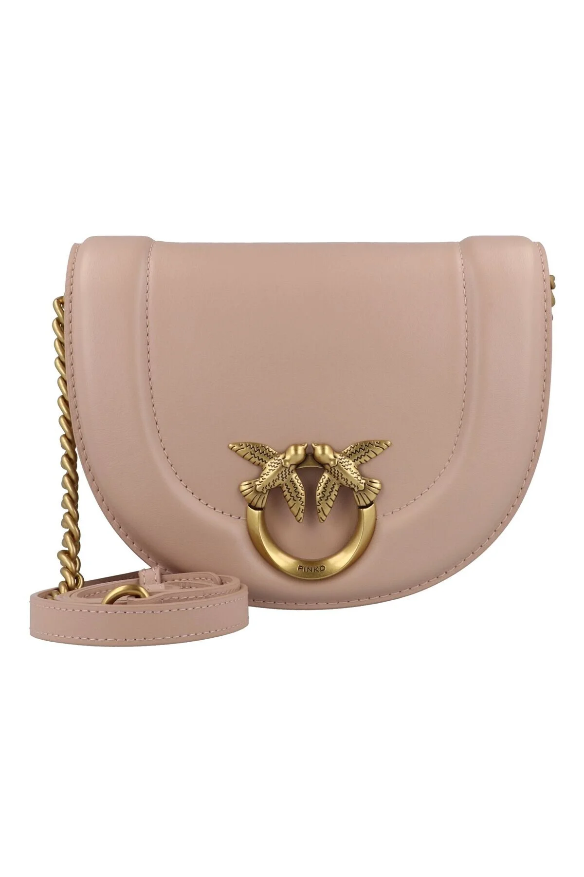 Bild von Pinko Damen Love Round Click Mini Vitello MORBIDO Handtasche, O81q_puderantique Gold
