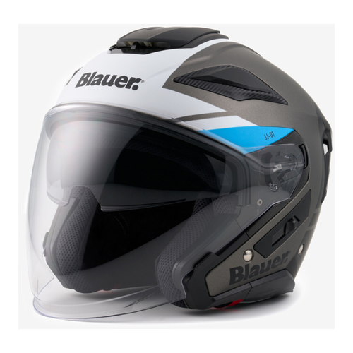 Bild von Blauer JJ-01 Jethelm, schwarz-blau, Größe 2XL für Männer