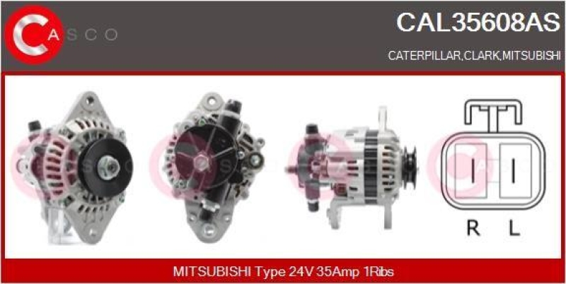 Bild von CASCO CAL35608AS Lichtmaschine 24V 35A