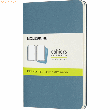 Bild von MOLESKINE Notizbuch Notizheft Cahier Pocket A6 blanko Kartoneinband VE=3 Stück lebhaftes b