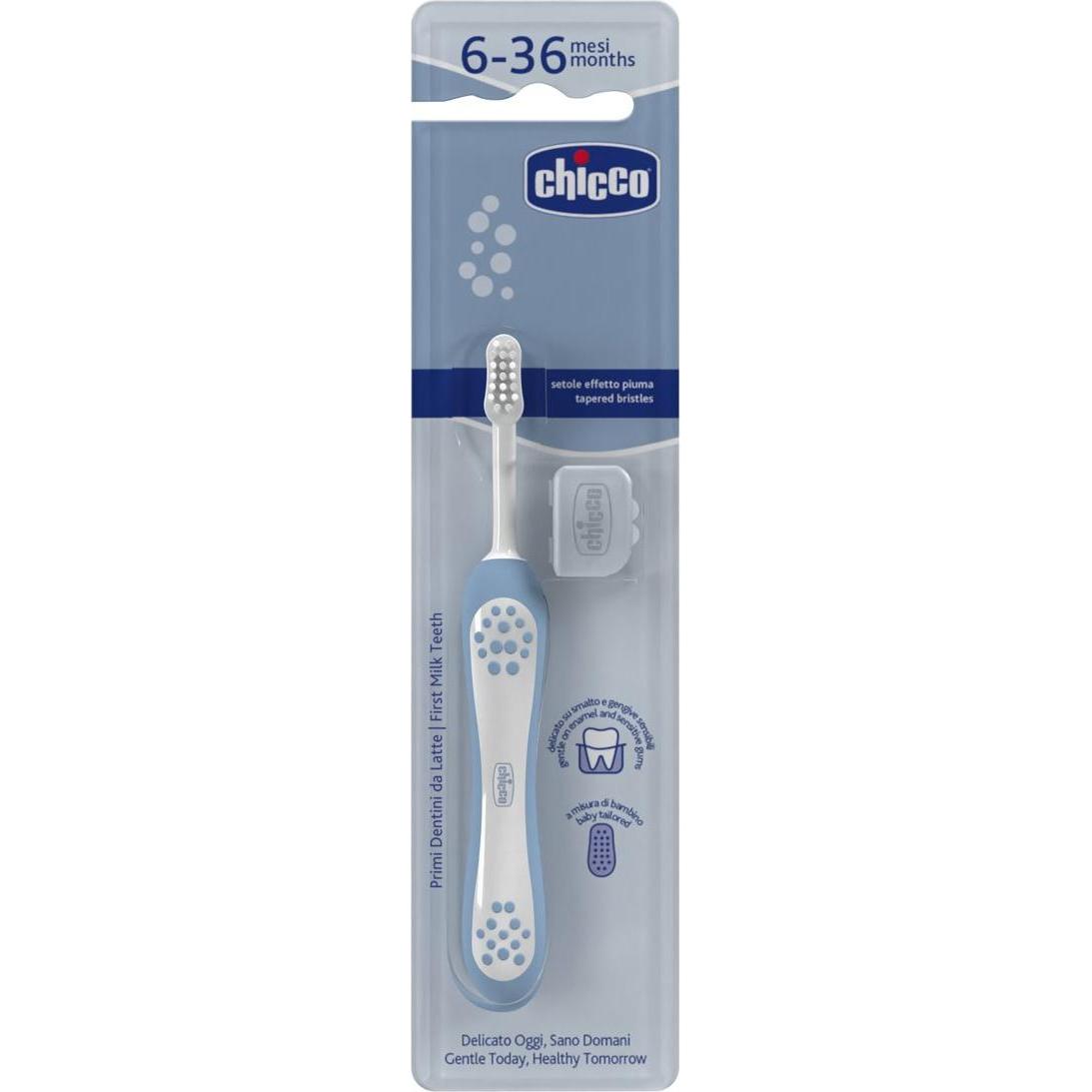 Bild von Chicco, Handzahnbürste, Zahnbürste, INDIGO - 6-36m (Weich, 1 x)