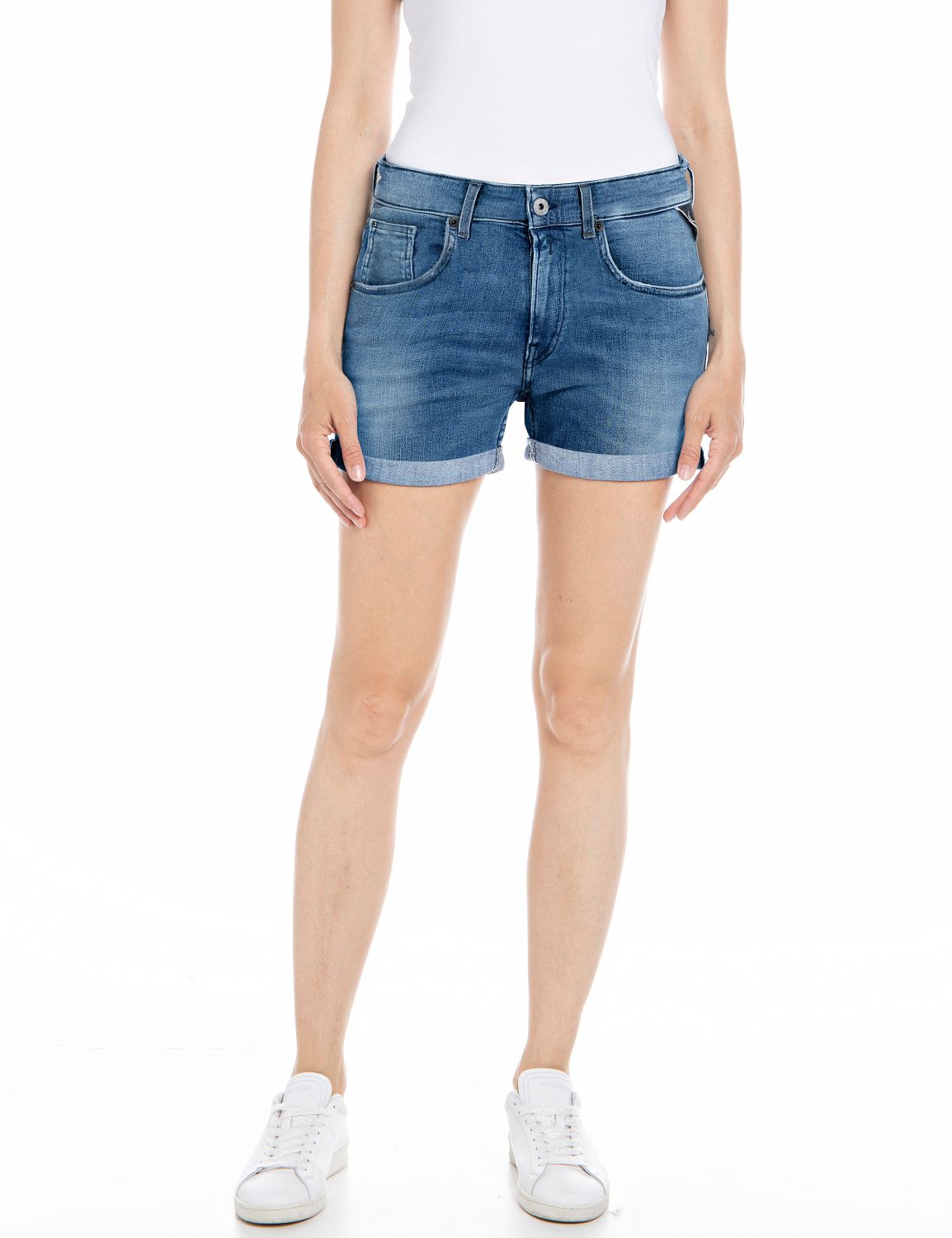 Bild von Replay Damen Short ANYTA - Regular Fit - Blau - Medium Blue Denim