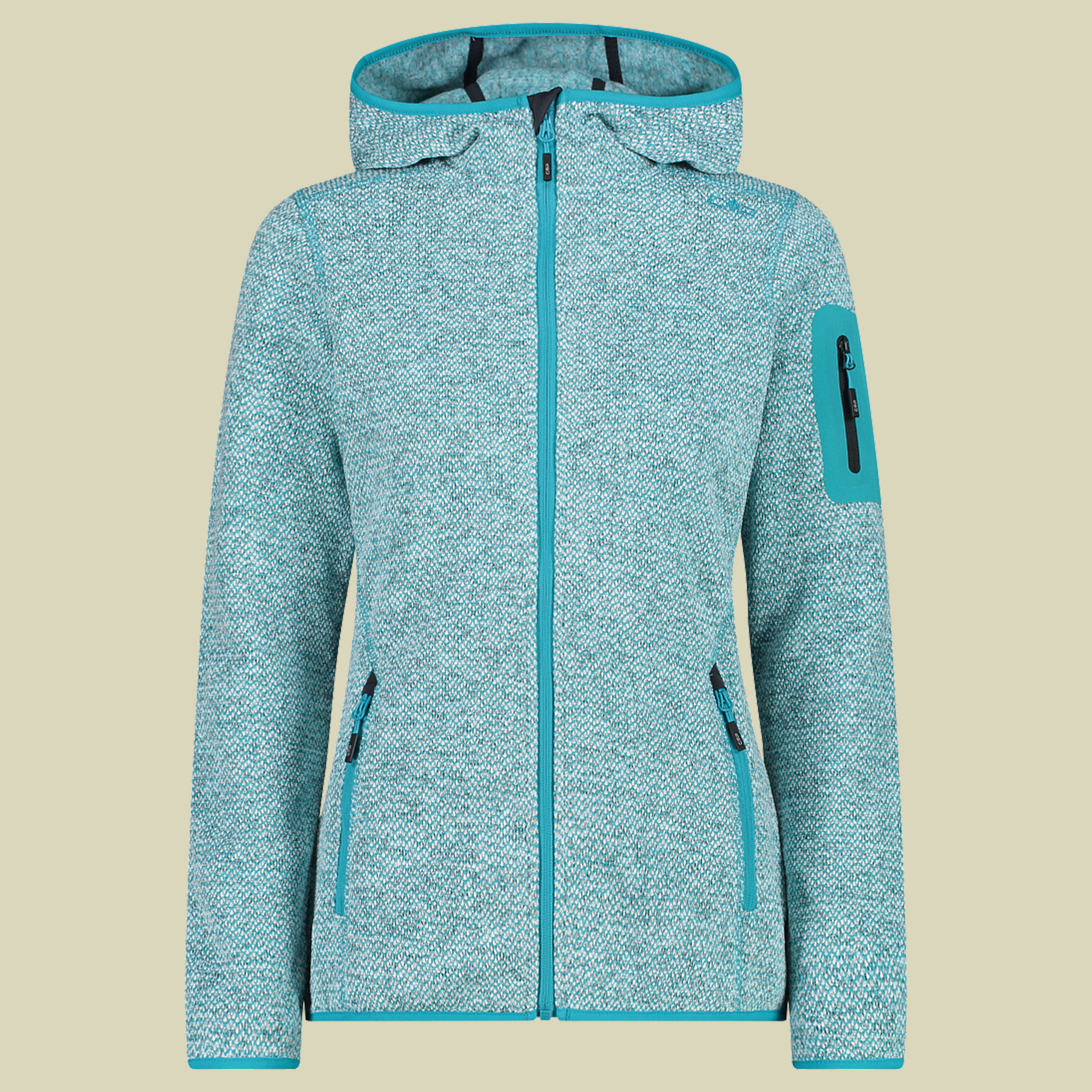 Bild von Woman Knitted Fleece Jacket Fix Hood 3H19826 Größe 38 Farbe 05HP anemone-antracite