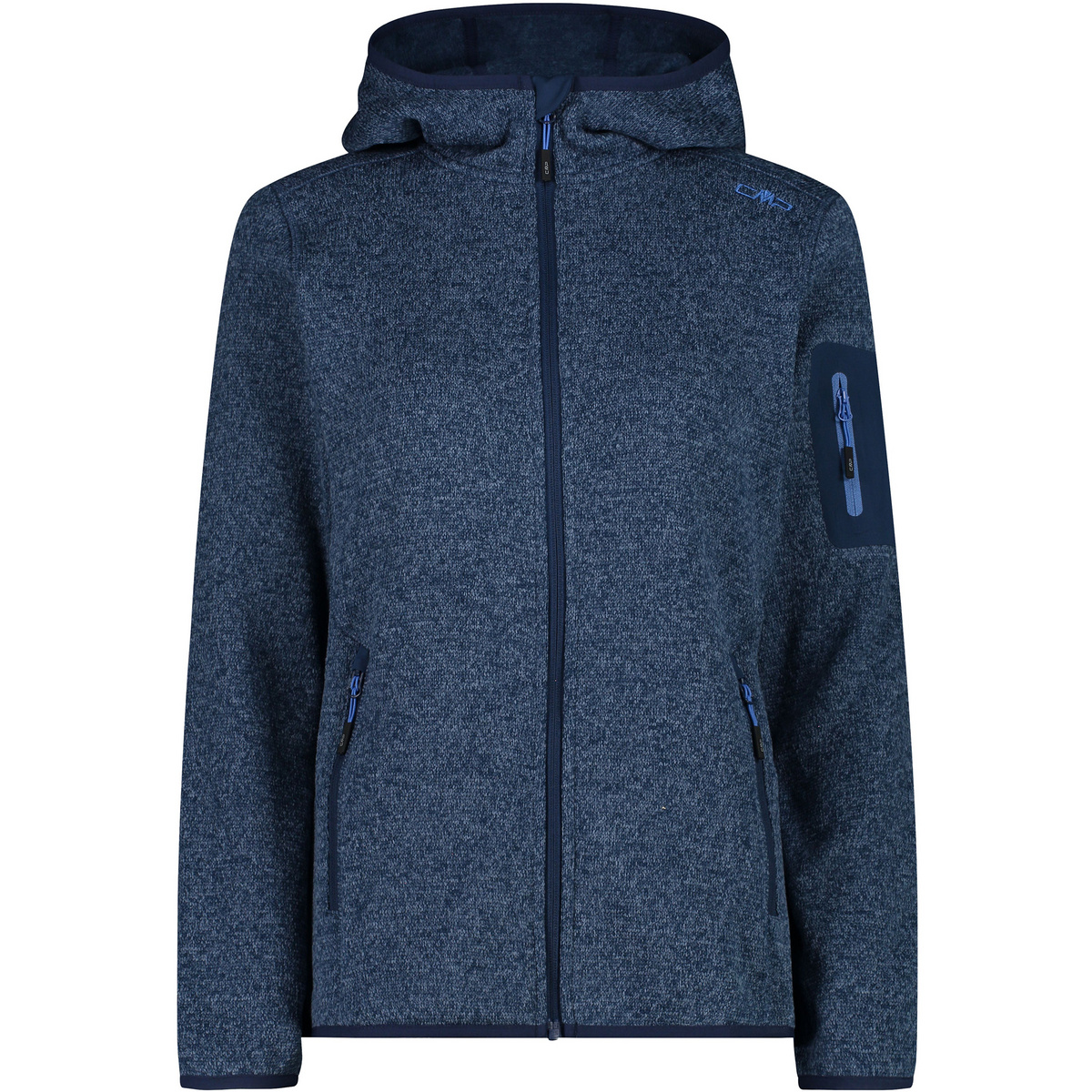 Bild von CMP - Women's Jacket Fix Hood Jacquard Knitted 3H19826 - Fleecejacke Gr 40 blau