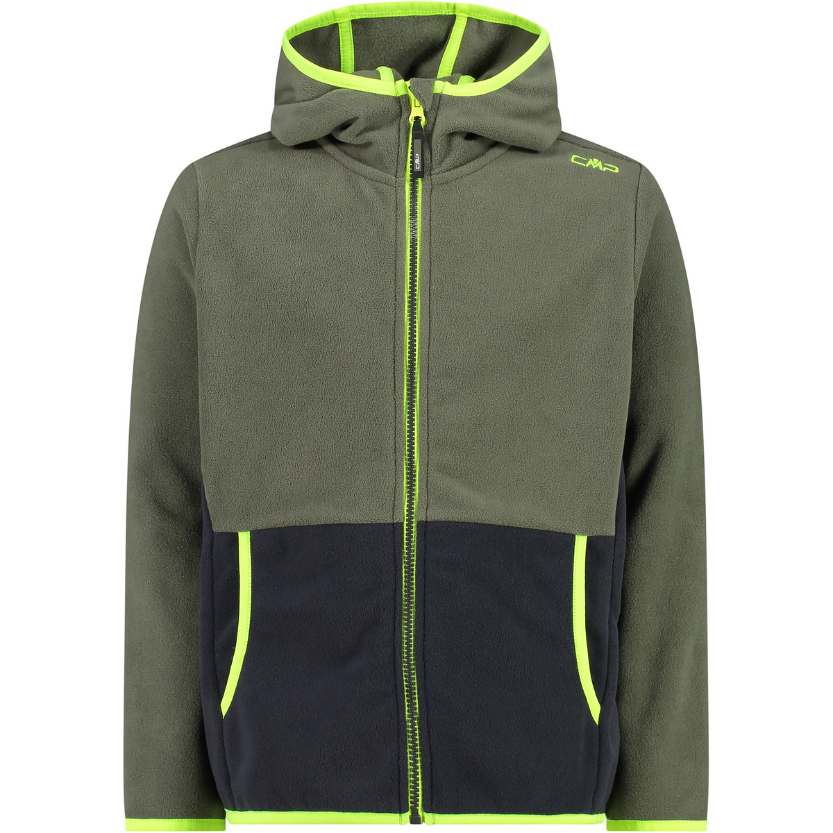 Bild von CMP Jungen Jacke Fleecejacke Midlayerjacke Sweatjacke Kapuzenjacke Knit-Tech, Farbe:Oliv, Größe:128, Artikel:-E943 Olive