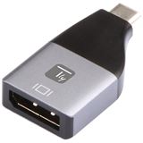 Bild von Techly Adapter DisplayPort F 1.2 auf USB-C M (USB Typ-C, 2.31 cm), Data + Video Adapter, Schwarz, Silber