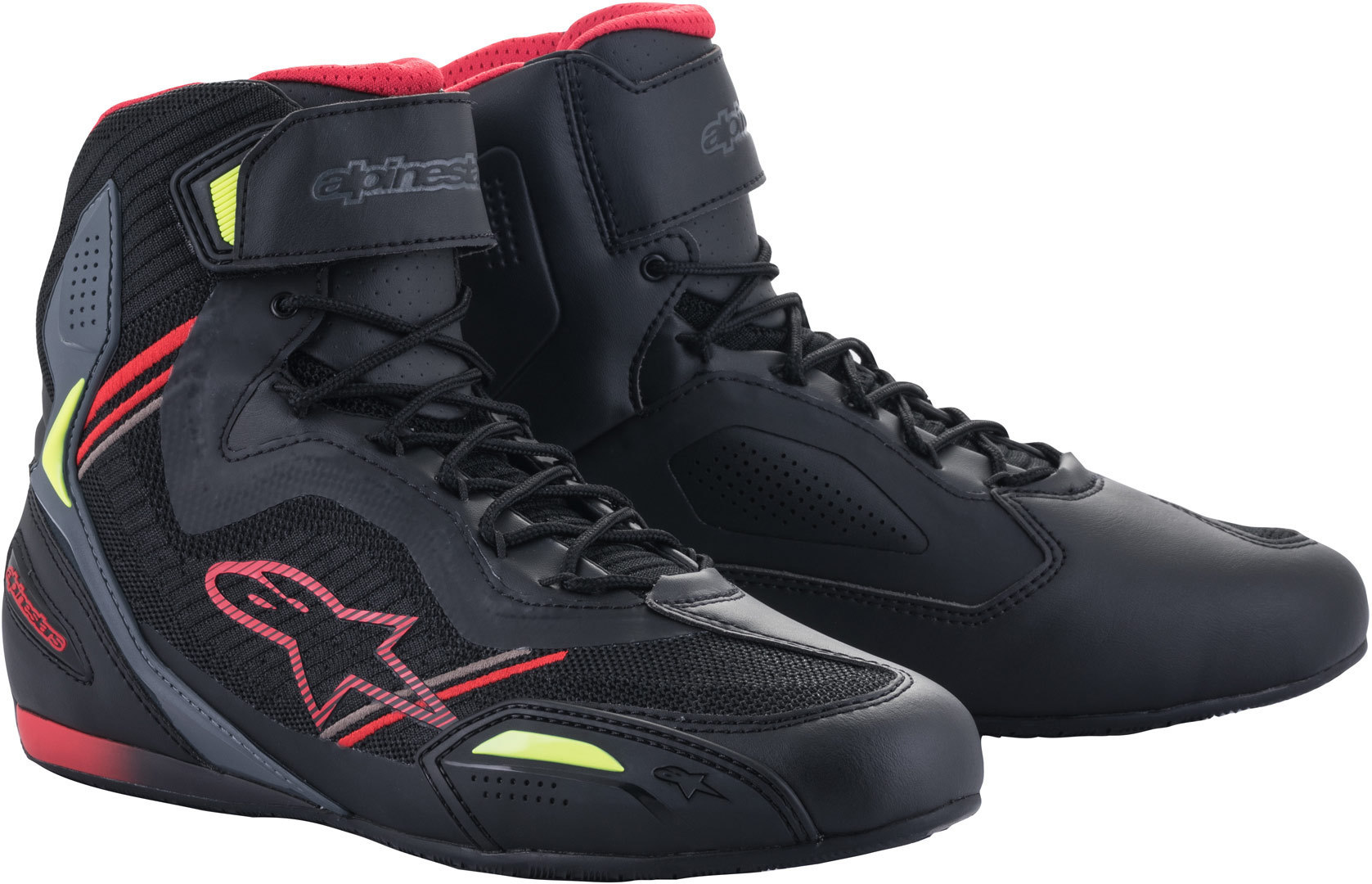 Bild von Alpinestars Faster 3 Rideknit Motorradschuhe, schwarz-rot-gelb, Größe 45 46 für Männer