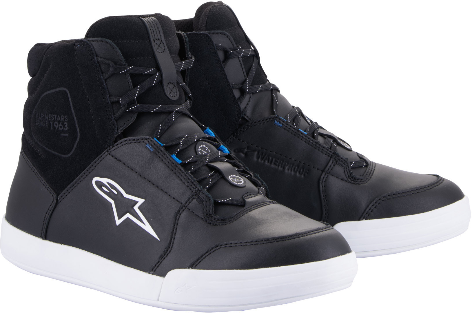 Bild von Alpinestars Alpinestars Chrome Drystar Motorradschuhe Schwarz / Weiss / Blau 42 Motorradstiefel (Packung, Antistatische und Öl- und Benzinfeste Sohle)