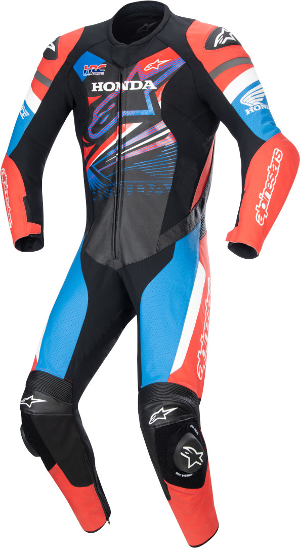 Bild von Alpinestars Honda GP Force 1-Teiler Motorrad Lederkombi, schwarz-rot-blau, Größe 52 für Männer