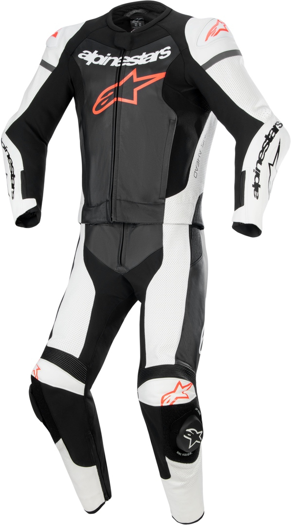 Bild von Alpinestars GP Force Lurv perforierte 2-Teiler Motorrad Lederkombi, schwarz-weiss-rot, Größe 58 für Männer