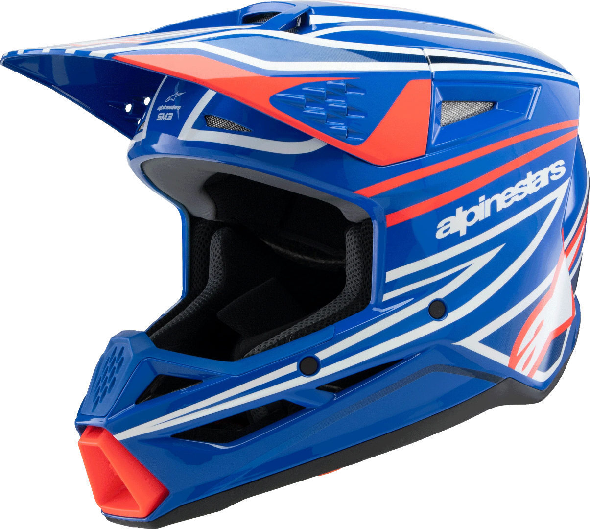Bild von Alpinestars SM3 Wurx Jugend Motocross Helm, weiss-rot-blau, Größe L für Männer