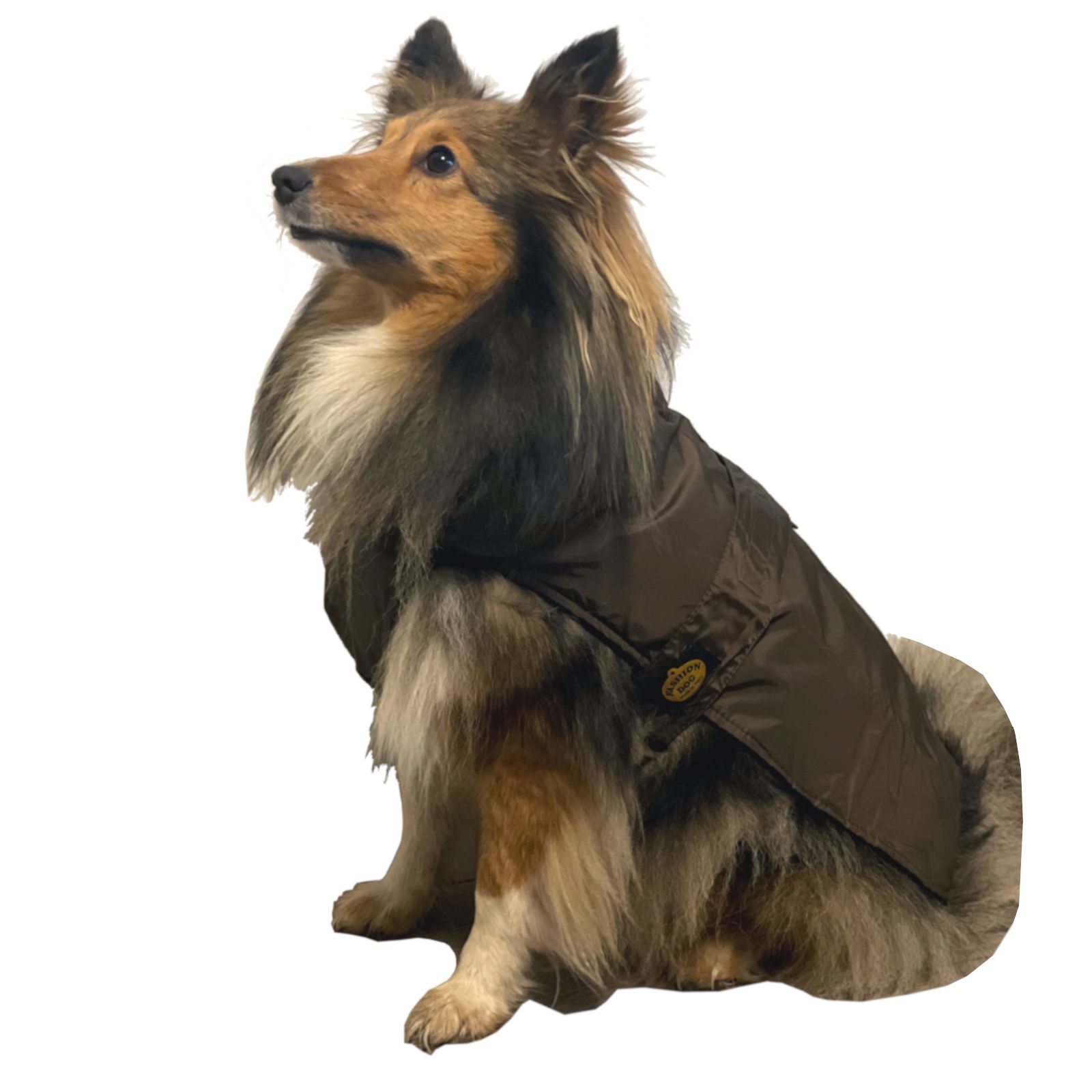 Bild von Fashion Dog Hunde-Regenmantel mit Fleecefutter - Braun - 39 cm