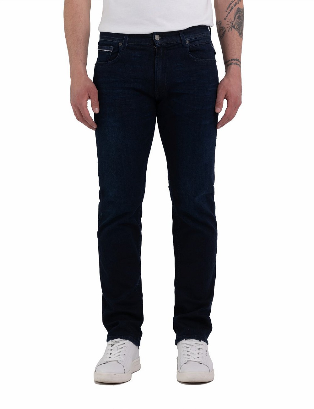 Bild von Replay Herren Jeans Grover Straight-Fit mit Power Stretch, Dark Blue 007 (Blau), 31W / 32L