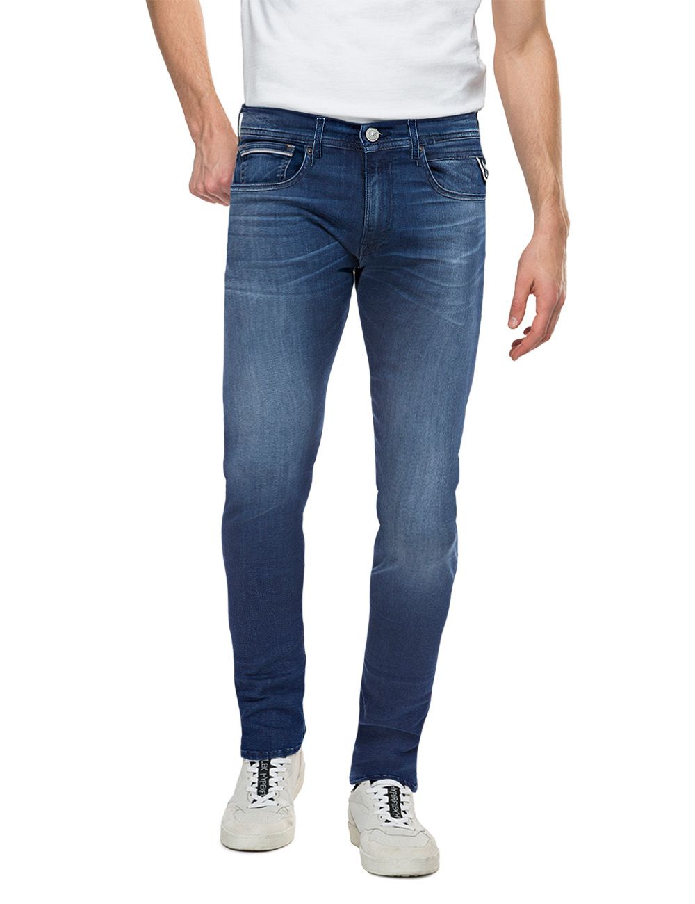Bild von Replay Herren Jeans GROVER Straight Fit - Slim Leg - Blau - Medium Blue Denim