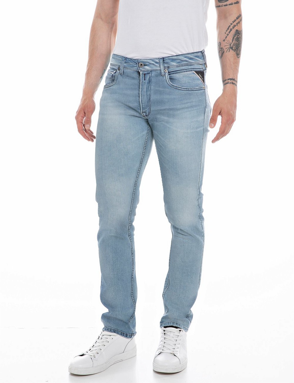 Bild von Replay Herren Jeans GROVER Straight Fit - Slim Leg - Blau - Light Blue Denim