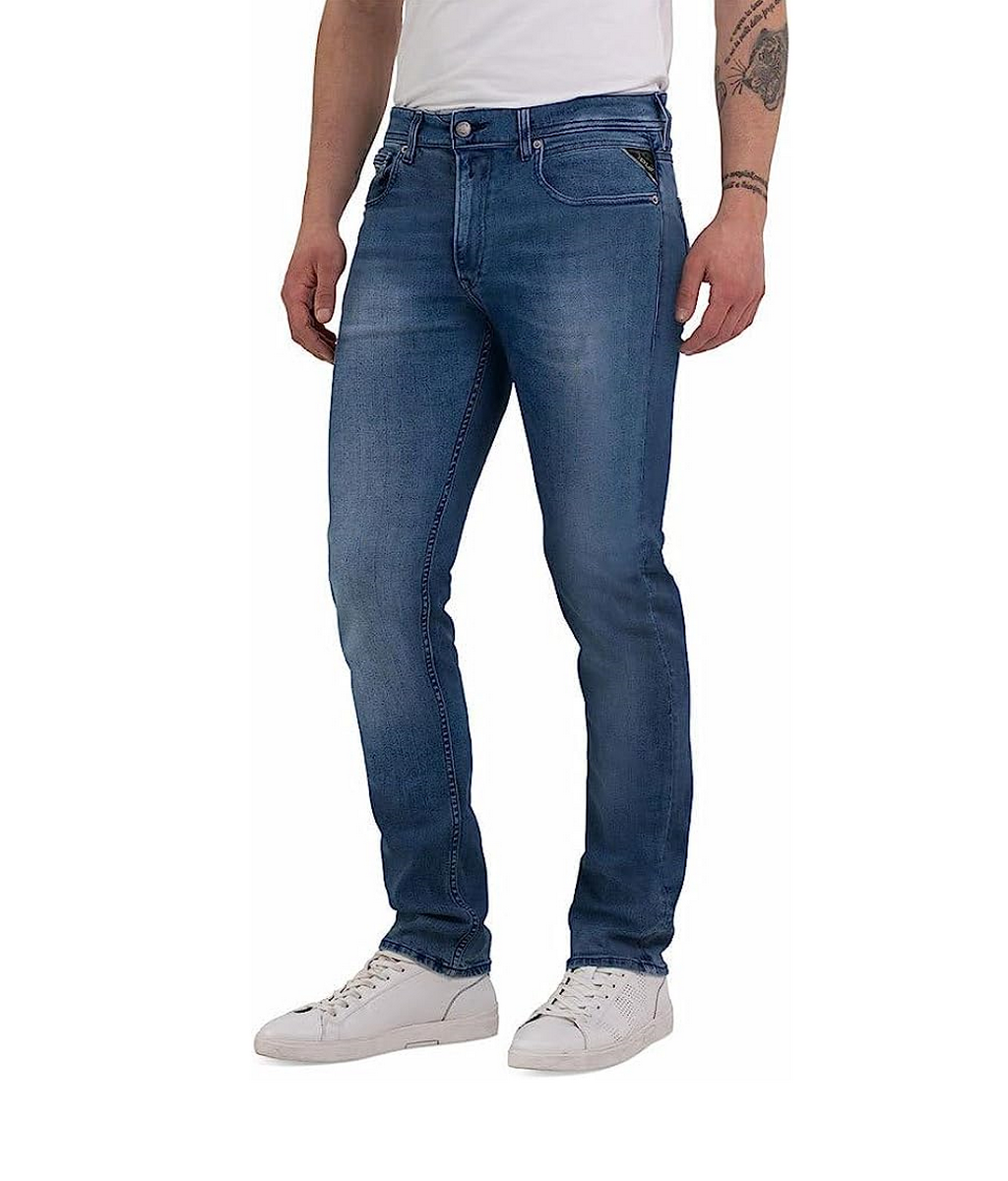 Bild von Replay Herren Jeans GROVER Straight Fit - Slim Leg - Blau - Medium Blue Denim