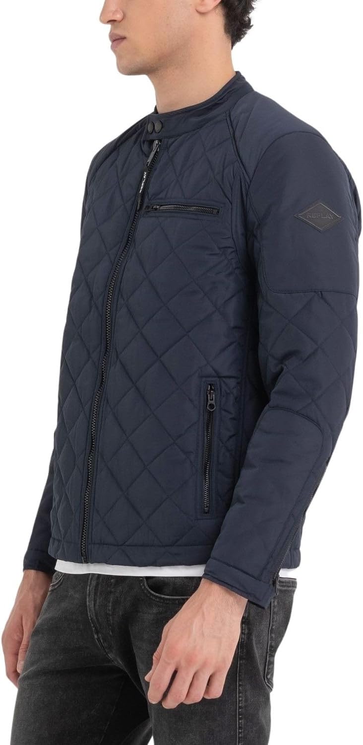 Bild von Replay Herren Steppjacke Übergangsjacke ohne Kapuze, Light Military 408 (Grün), S