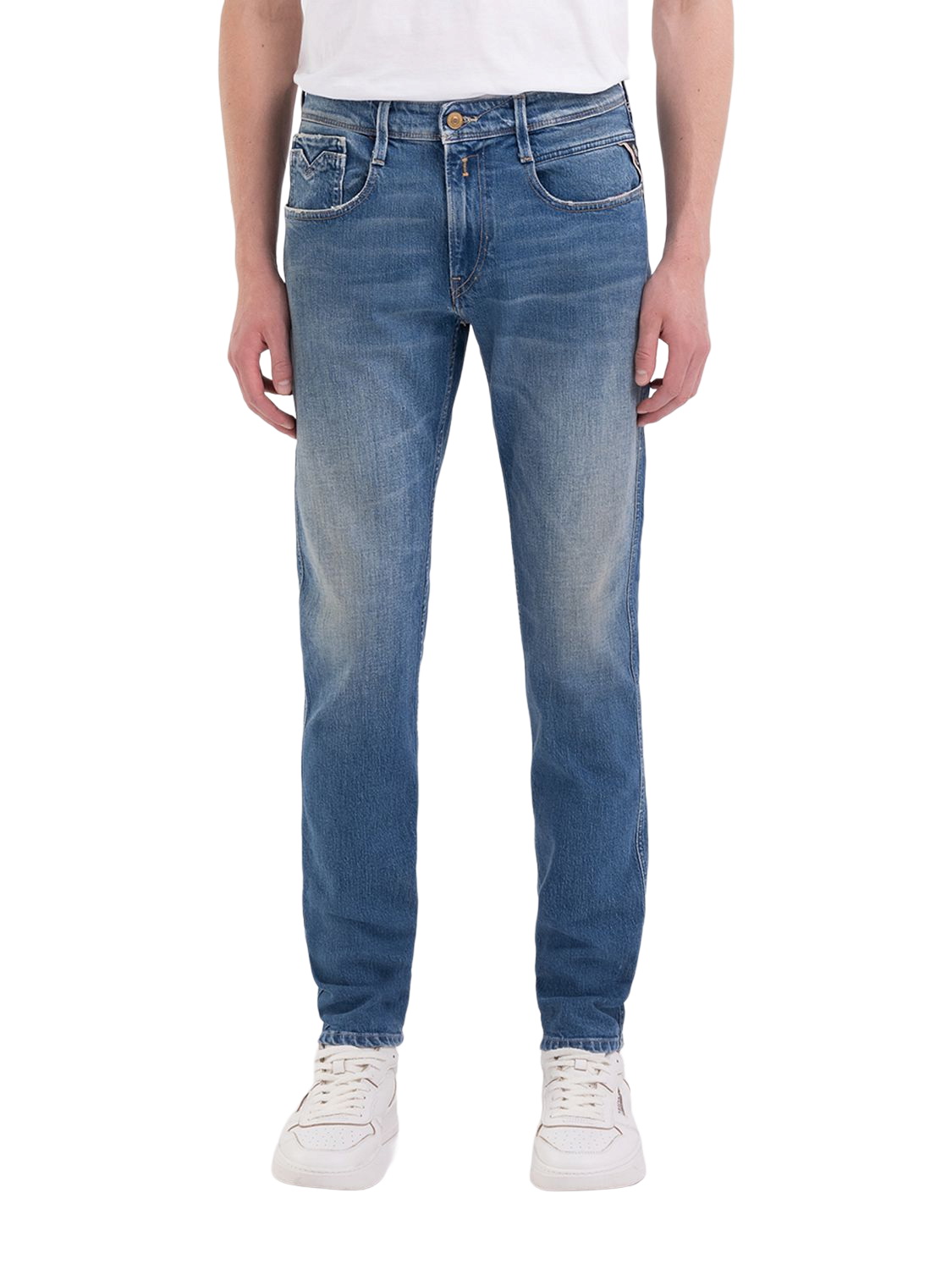 Bild von Replay Herren Jeans ANBASS - Slim Fit - Blau - Medium Blue Denim