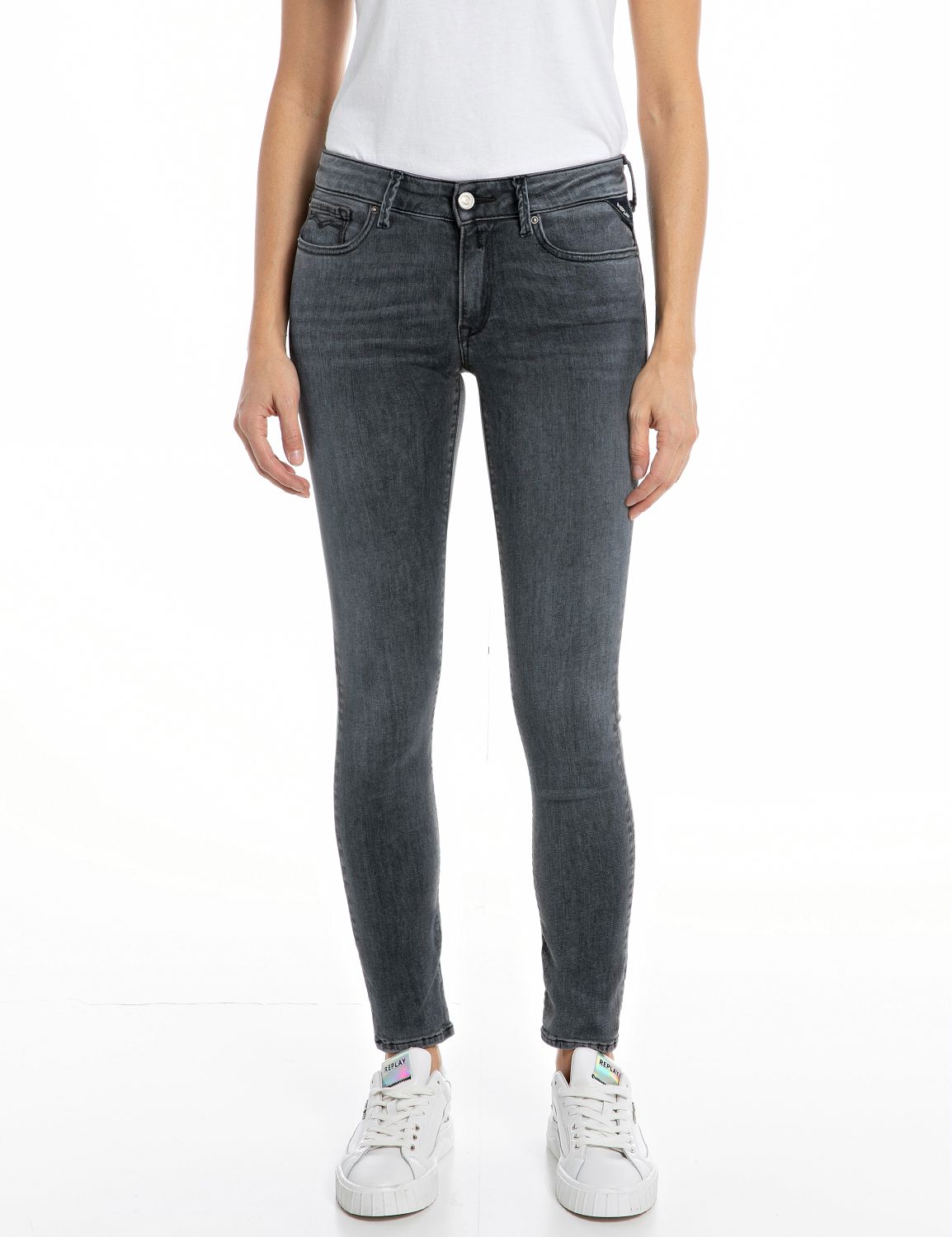 Bild von Replay Damen Jeans NEW LUZ - Skinny Fit - Grau- Dark Grey Denim