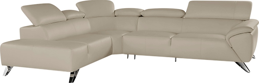 Bild von Nicoletti Home Ecksofa, Breite 285cm, mit verstellbarer Kopfstütze, Ottomane links oder rechts