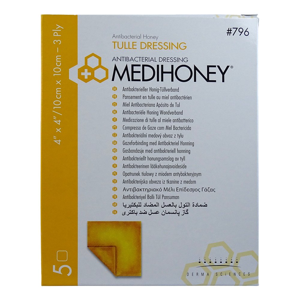 Bild von Medihoney Antibakterieller TÃ¼llverband 10x10cm