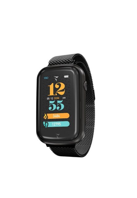 Bild von Techmade Smart Watch STEPS Metalic Black TM-STEPS-MBK (44 mm, Aluminium), Sportuhr + Smartwatch