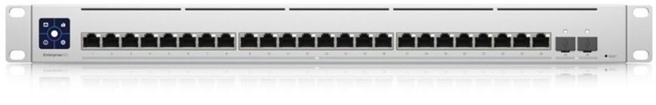 Bild von Ubiquiti Switch UniFi 24xRJ45 10G/2xSFP28 25G Managed 19" Rack-Mountable, 1,3" Touchscreen