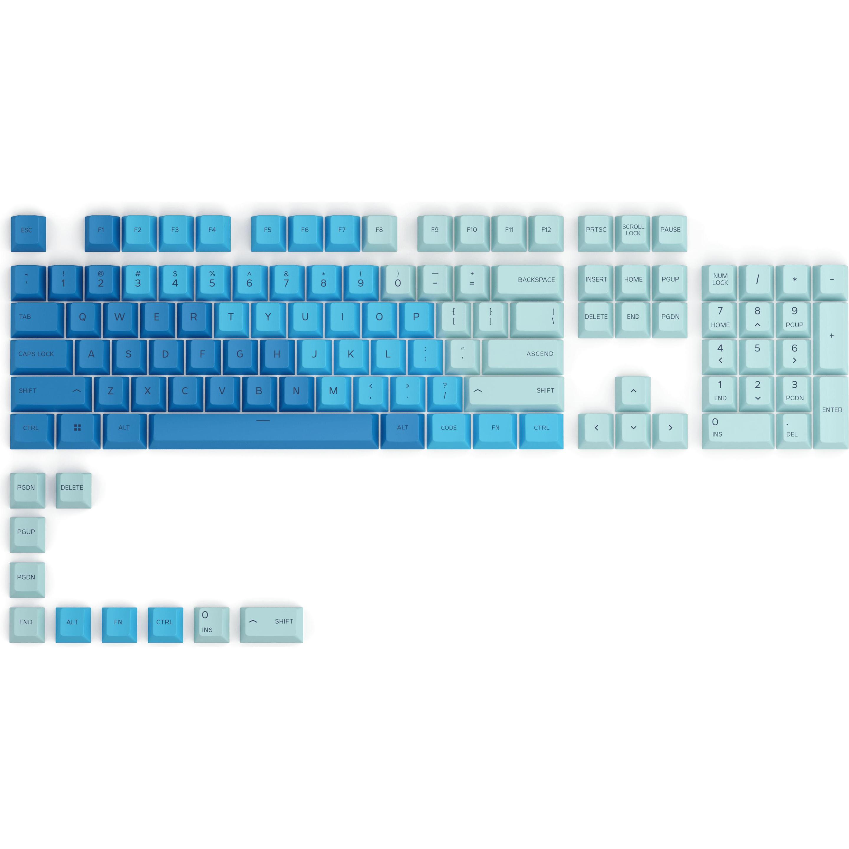 Bild von Glorious GPBT - Tastenkappen-Satz - caribbean ocean - für Glorious GMMK-COMPACT-BRN, GMMK Full Size ISO - Customized, PRO RGB, TKL ISO - Customized (GLO-KC-GPBT-CO)