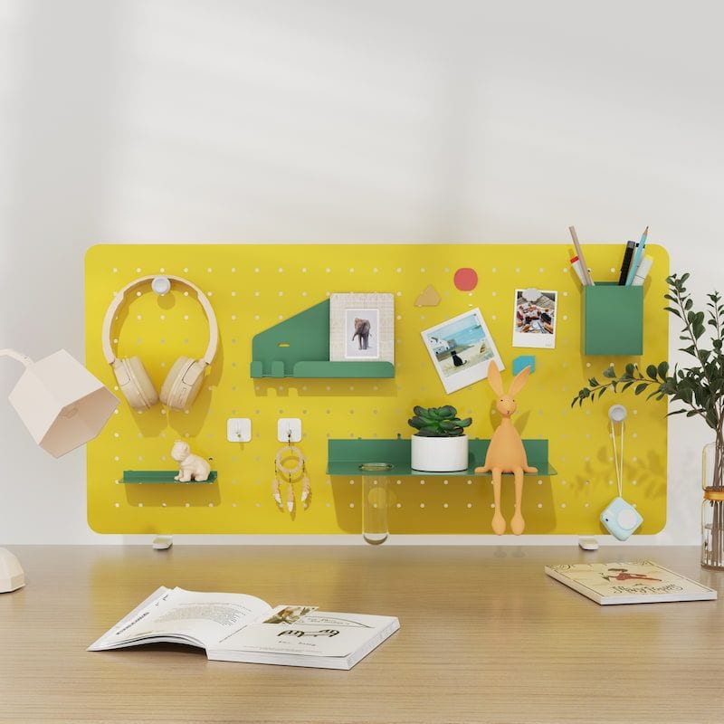 Bild von FlexiSpot DDB Lochplatte, Schreibtisch Organizer, DIY-Platte,mittelgroß,740×370mm, Gelb