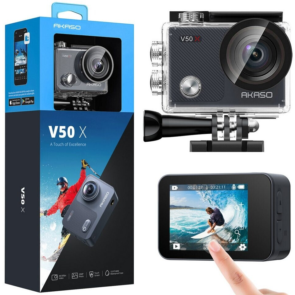 Bild von Akaso V50X Action Cam, 20MP, 4K, 30fps, 4x Zoom, WiFi (SYYA0022-GY-01)