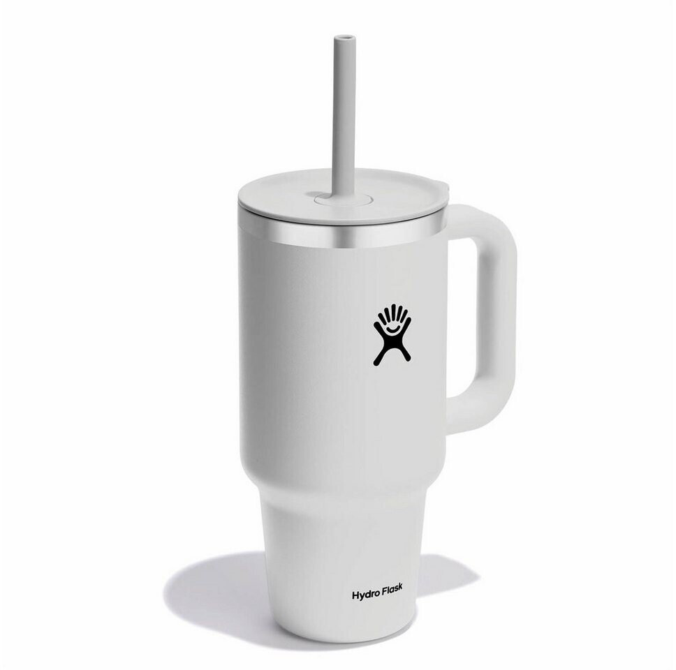 Bild von Hydro Flask - Travel Tumbler - Thermobecher 946 ml (32 Oz) mit verschließbarem Press-In-Strohhalmdeckel - Edelstahl - Doppelwandige Vakuumisolierung - Spritzwassergeschützter Deckel - White