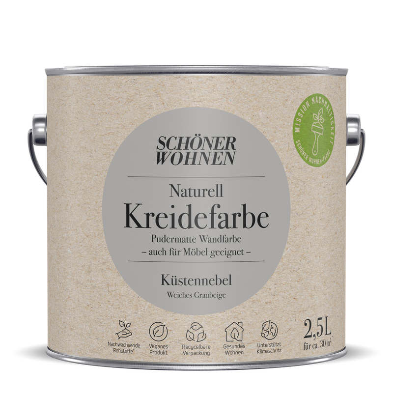 Bild von Schöner Wohnen Farbe Naturell Kreidefarbe 'Küstennebel' matt 2.5 l