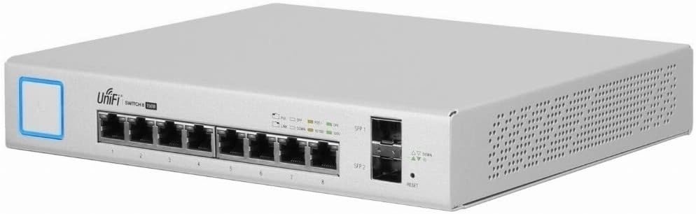 Bild von Ubiquiti 8-Port 150W Managed Switch 8x Gigabit Ethernet (8x PoE+, max. 150W), 2x 1 Gbit/s SFP