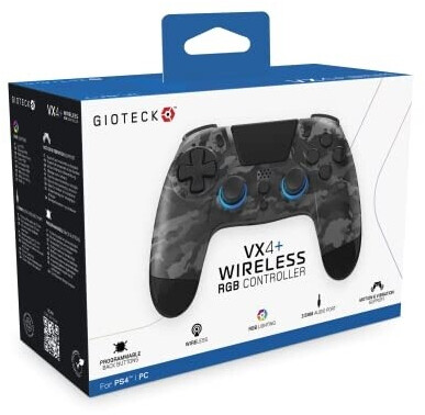 Bild von Gioteck PS4 VX-4+ WIRELESS PREMIUM RGB BT CONTROLLER DARK CAMO - Wireless game controller - Sony PlayStation 4
