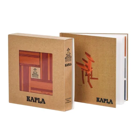 Bild von KAPLA® CR Buch & Farben 40er Holzplättchen (Orange und Rot) Spielbauklötze