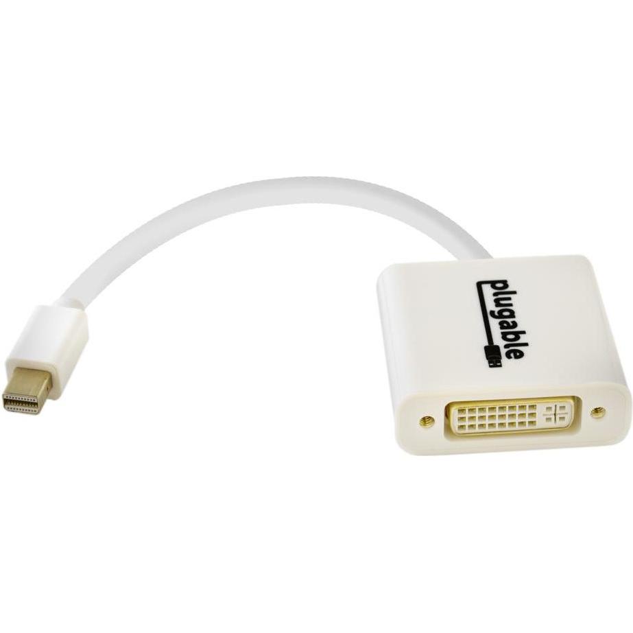 Bild von Plugable Mini DP (TBT 2) to DVI Adapter (DVI, Mini DP), Data + Video Adapter, Weiss