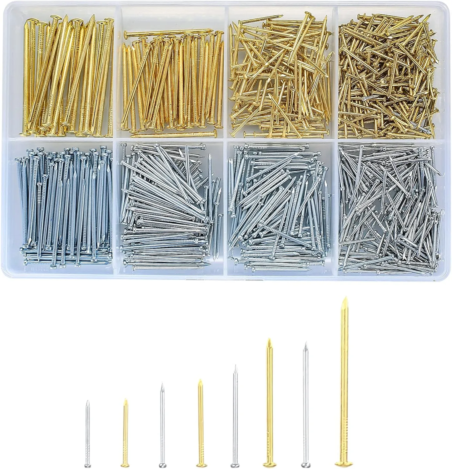 Bild von 820 Stück Wandnägel Set mit Rundkopf für Bilderrahmen und Holzbearbeitung