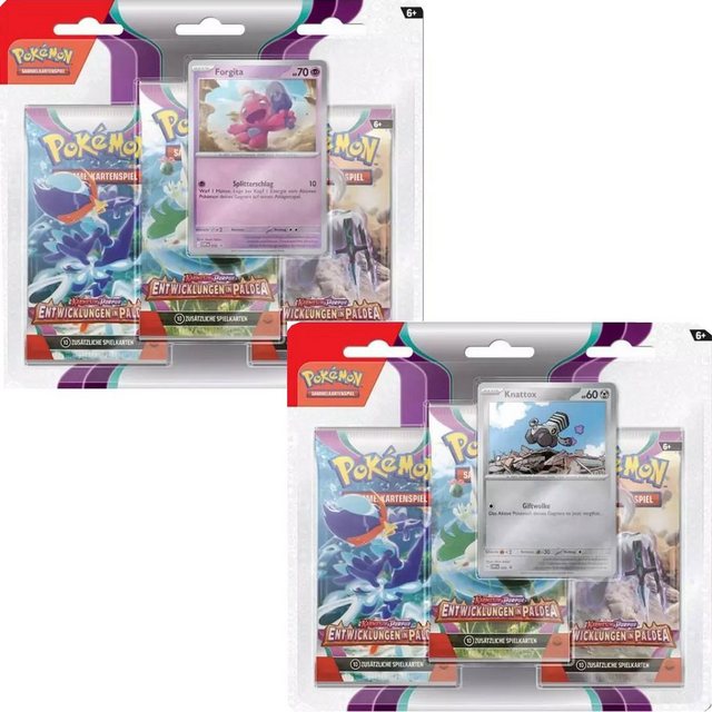 Bild von The Pokémon Company International Sammelkarte Pokémon - Karmesin & Purpur Entwicklungen in Paldea 3-Pack Blister - (