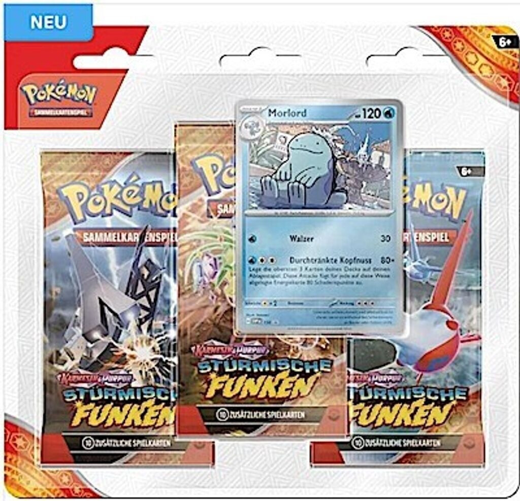 Bild von The Pokémon Company International Sammelkarte Pokémon - Karmesin & Purpur Stürmische Funken 3-Pack Blister - (deutsc