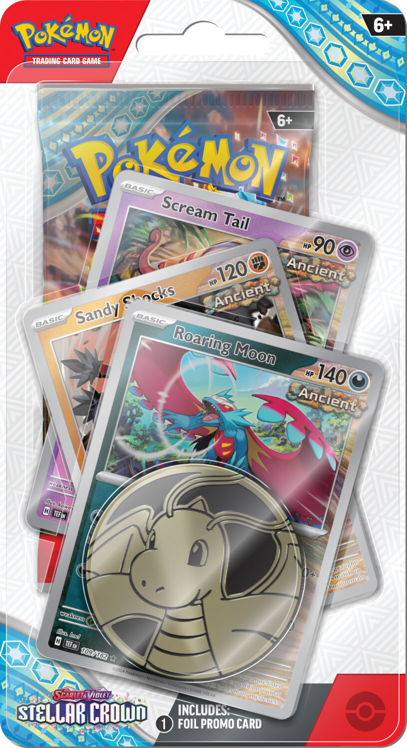 Bild von Pokemon TCG Checklane Booster Pack with Coin and 3 Promo Cards - Scarlet & Violet Stellar Crown