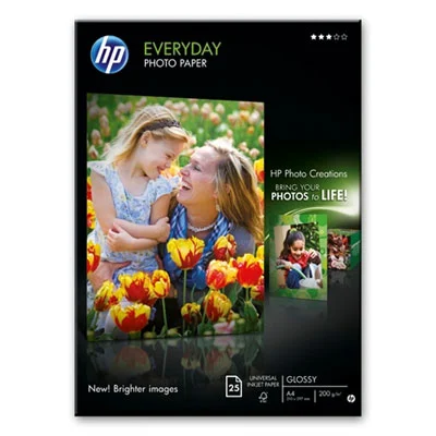 Bild von HP Everyday Photo Paper - Fotopapier, glänzend - 8 mil - A4 (210 x 297 mm) - 200 g/m2 - 25 Blatt