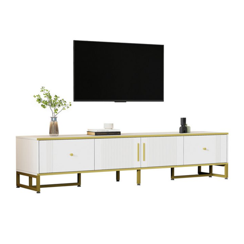 Bild von MODFU Lowboard TV-Schrank mit goldenem Metallsockel