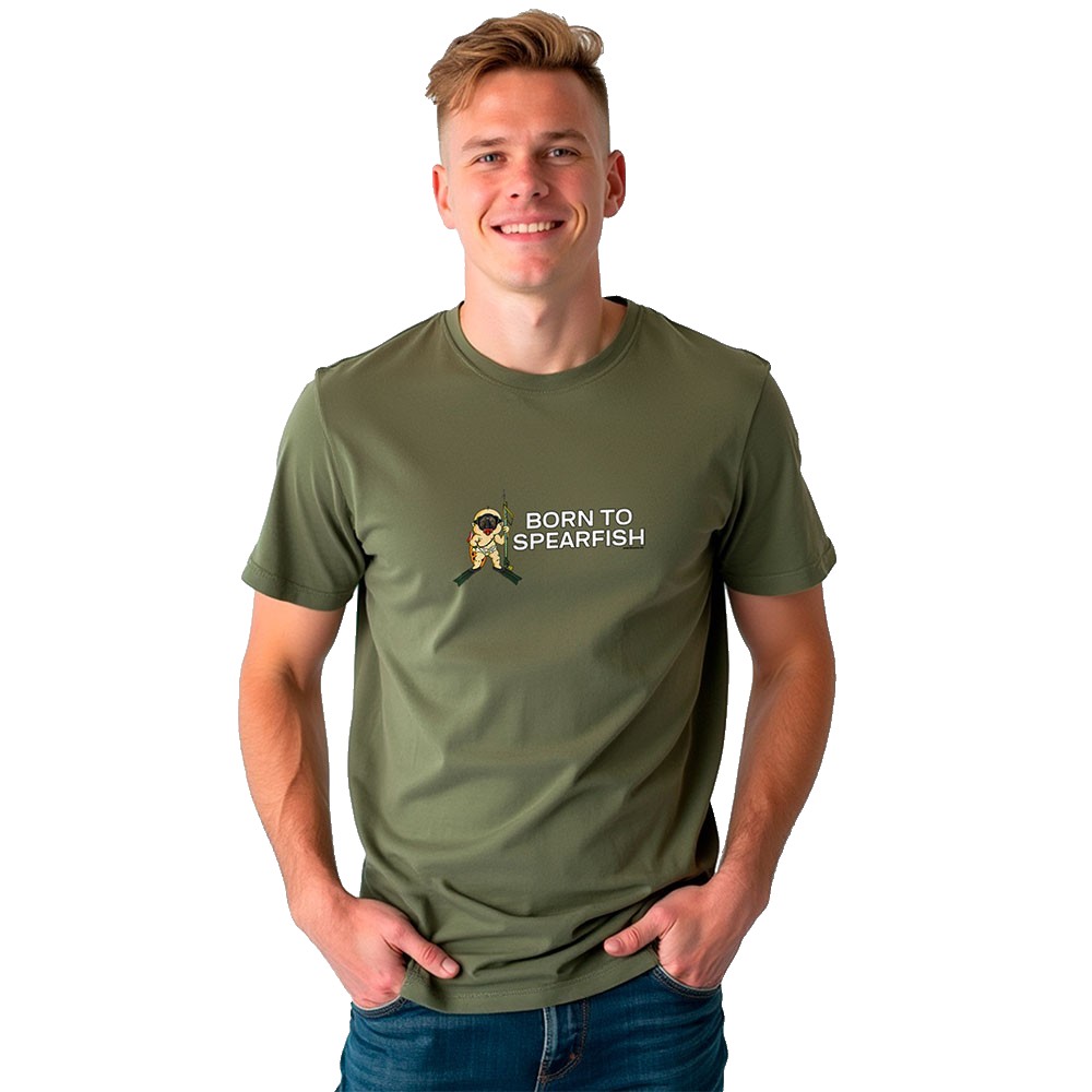 Bild von Kruskis Born To Spearfish Short Sleeve T-shirt Grün M Mann