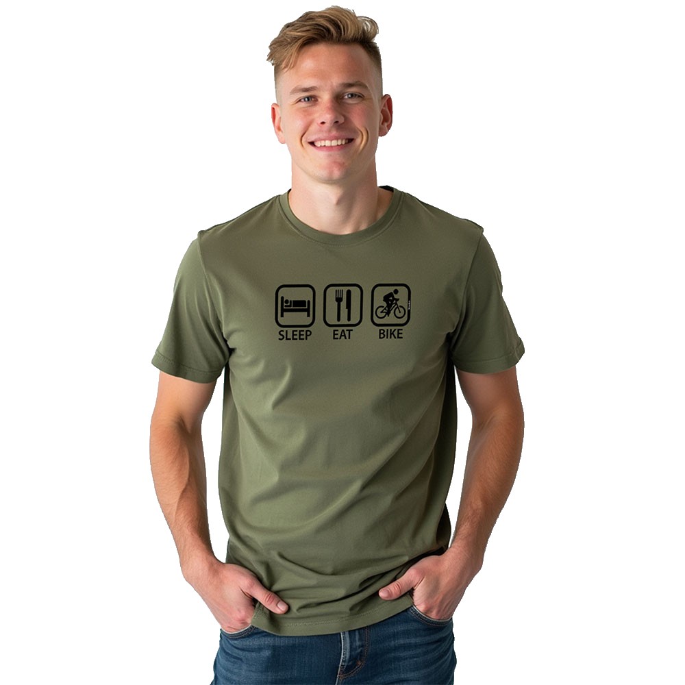 Bild von Kruskis Sleep Eat And Bike Short Sleeve T-shirt Grün 3XL Mann