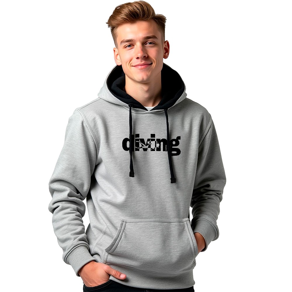 Bild von Kruskis Word Diving Two-colour Hoodie Grau XL Mann