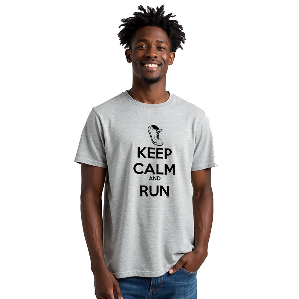 Bild von Kruskis Keep Calm And Run Short Sleeve T-shirt Grau L Mann