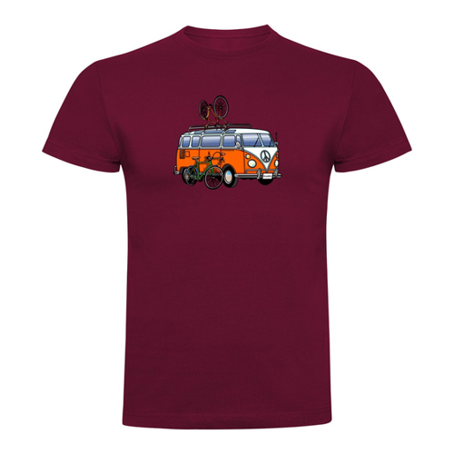 Bild von Kruskis Hippie Van Bike Kurzarm-T-Shirt - Stilvoll und Bequem