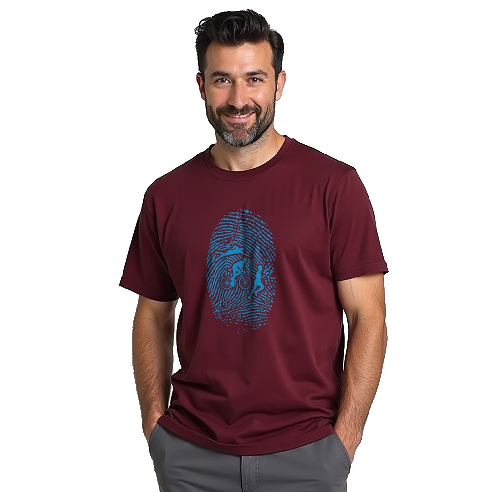 Bild von Kruskis Triathlon Fingerprint Short Sleeve T-shirt Rot 3XL Mann